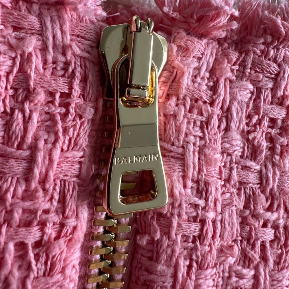 Balmain Pink A-Line Skirt with Gold Buttons - Picture 7 of 8